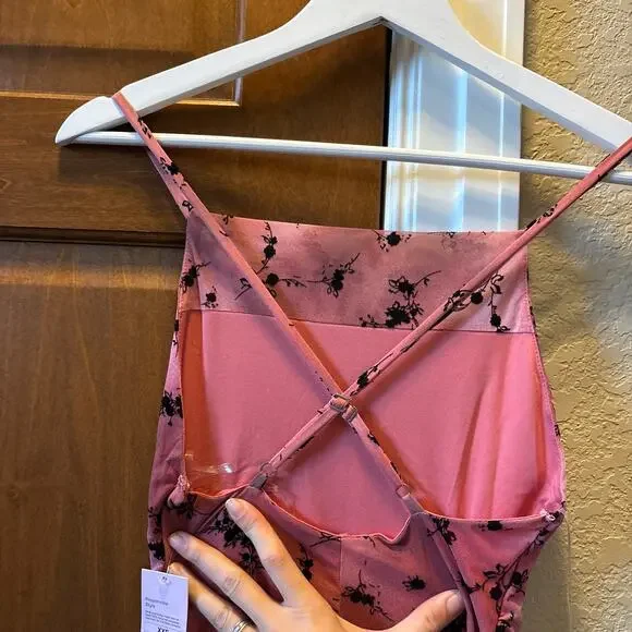 Wild‎ Fable S Crisscross Back Flocked Mesh Midi Slip Dress  Y2K Coquette Formal - Picture 9 of 9